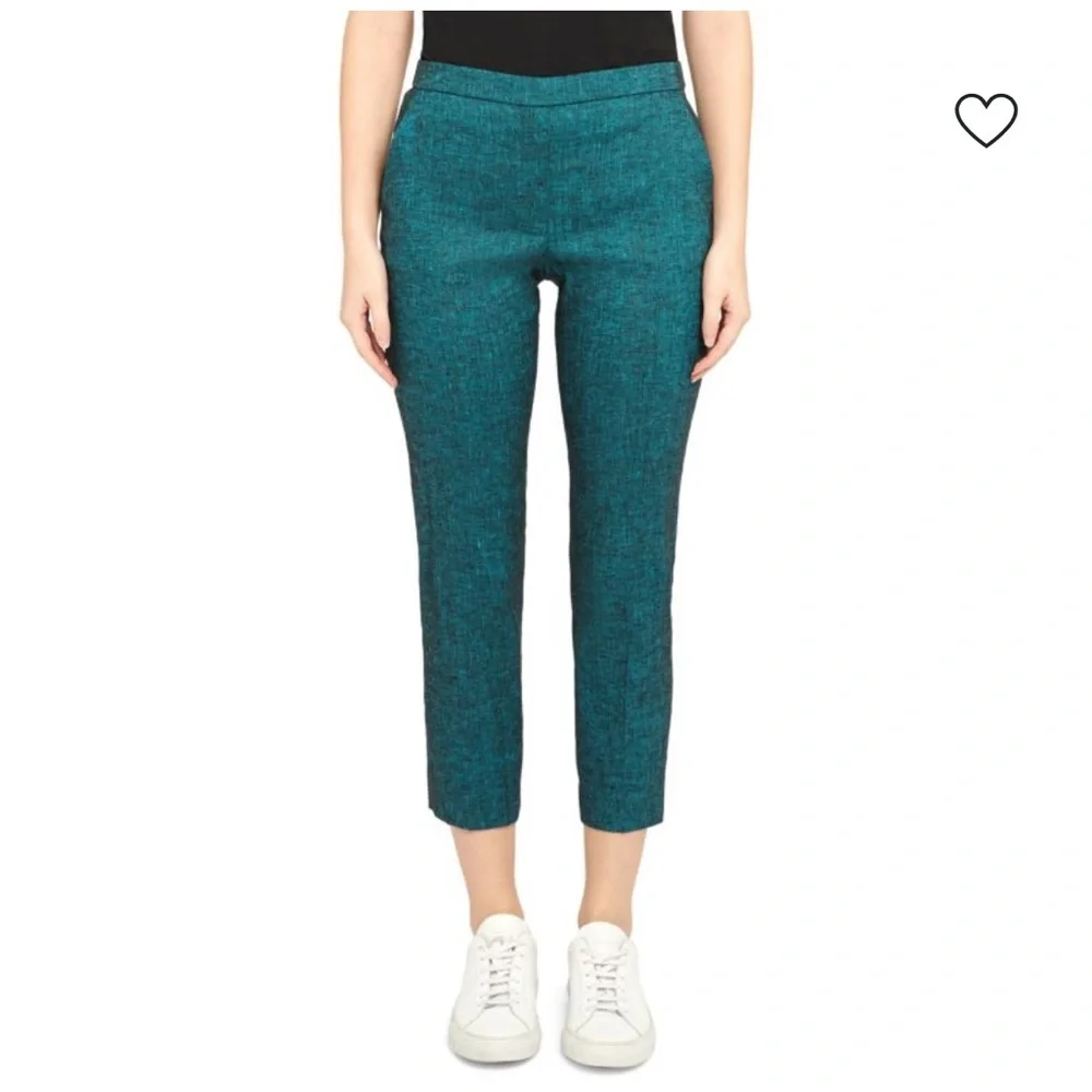 Theory 2 Piece Matching Linen One-Button Staple Blazer and Pants Blue Size 4/6 - Picture 11 of 11